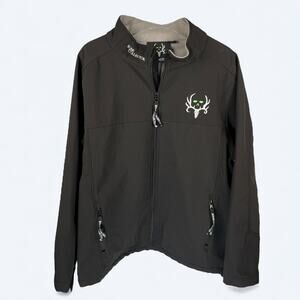 Bone Collector Black Soft Shell Jacket Mens XL Full Zip Hunting Outdoor